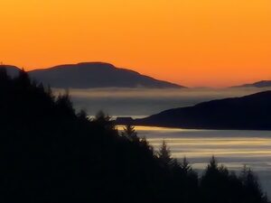 Sun setting evening
